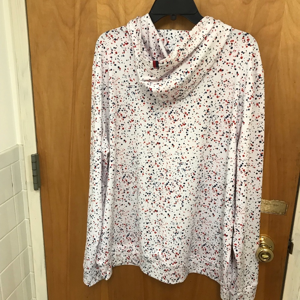 RHOBACK Men’s Hoodie XL - White with Red and Blue Splatter Print EUC - Picture 8 of 11